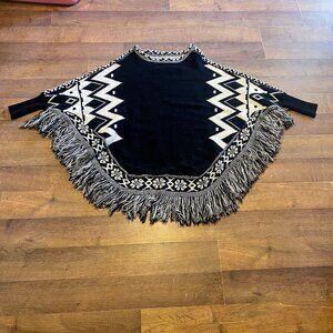 NATURAL REFLECTIONS Oversized Kimono Poncho Cardigan Women's OS Boho Western